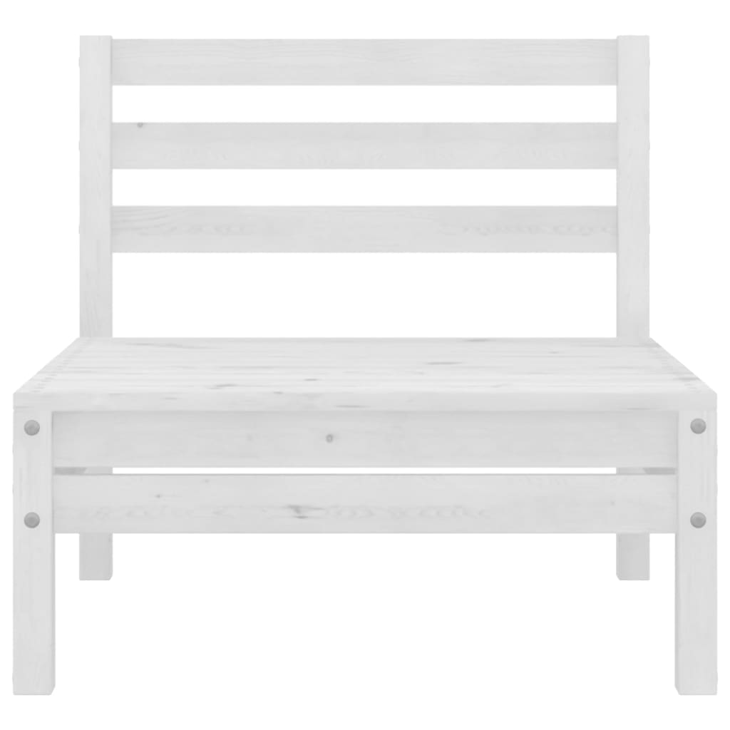 6-tlg. Garten-Lounge-Set Weiss Massivholz Kiefer